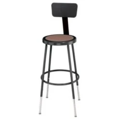 National Public Seating® Heavy Duty Steel Stool 25 - 33 Inch,black, Pack Of 4