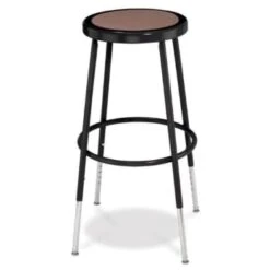 National Public Seating® 25 -33" Height Adjustable Heavy Duty Steel Stool, Black, Pack Of 24