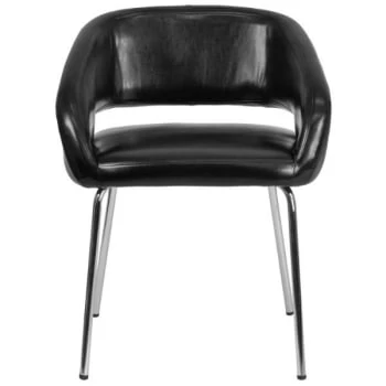 Flash Furniture Fusion Series Contemporary Black Leather Side Reception Chair 6 Flash Furniture Fusion Series Contemporary Black Leather Side Reception Chair - Image 4