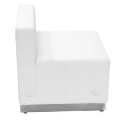 Flash Furniture Hercules Alon Series Melrose White Leather Chair, Brushed Stainless Steel Base -Household Supplies Store 100199 w DetailedProductView3 Lg