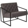 Flash Furniture Hercules Madison Series Retro Gray Leather Tufted Lounge Chair