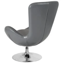 Flash Furniture Egg Series Gray Leather Side Reception Chair 9 Flash Furniture Egg Series Gray Leather Side Reception Chair -Household Supplies Store 100222 w DetailedProductView3 Lg