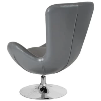 Flash Furniture Egg Series Gray Leather Side Reception Chair 5 Flash Furniture Egg Series Gray Leather Side Reception Chair - Image 3