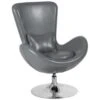 Flash Furniture Egg Series Gray Leather Side Reception Chair -Household Supplies Store 100222 w MainProductImage Lg