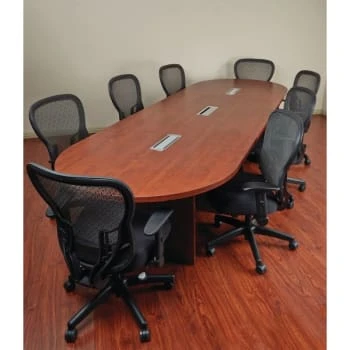 Office Star Products Expandable 30 Ft. Racetrack Table Cherry 4 Office Star Products Expandable 30 Ft. Racetrack Table Cherry - Image 2