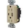 Hubbell® 15 Amp 125 Volt Decorator Duplex Standard Outlet W/ Type A And C Usb Wireless Charger (Ivory) -Household Supplies Store 112152 v MainProductImage BUS Lg