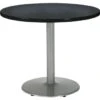 Kfi 36" Round Pedestal Table, Graphite Nebula Hpl Top, Round Silver Steel Base -Household Supplies Store 113773 V Lg