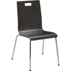 Kfi Cafe Chair With Bent Plywood Shell In Espresso Laminate Finish