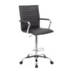 Boss Office Products Vinyl Ribbed Drafting Stool, Black