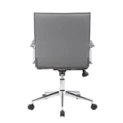 Boss Office Products Vinyl Hospitality Chair, Grey -Household Supplies Store 116678 w DetailedProductView3 Lg
