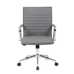 Boss Office Products Vinyl Hospitality Chair, Grey -Household Supplies Store 116678 w DetailedProductView4 Lg