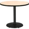 Kfi 30" Round Pedestal Table With Natural Top, Round Black Base -Household Supplies Store 122836 V Lg