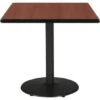 Kfi 30" Square Pedestal Table With Mahogany Top, Round Black Base -Household Supplies Store 122877 V Lg