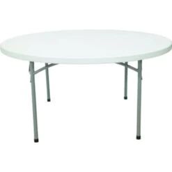 National Public Seating® Round Folding Table 30hx71"d Gray Speckled