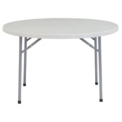 National Public Seating® Round Folding Table 30hx48"d Gray Speckled