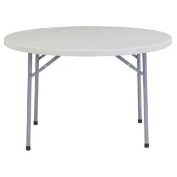 National Public Seating® Round Folding Table 30hx48"d Gray Speckled 3 National Public Seating® Round Folding Table 30hx48"d Gray Speckled
