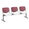 Kfi Seating Kool 3-Seat Reception Bench, Burgundy Backs, White Seats -Household Supplies Store 123309 w MainProductImage Lg