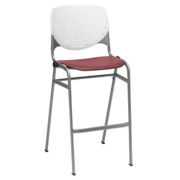 Kfi Seating Kool Stack Barstool, White Back, Burgundy Seat 3 Kfi Seating Kool Stack Barstool, White Back, Burgundy Seat