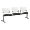 Kfi Seating Kool 3-Seat Reception Bench, White Backs, Black Seats -Household Supplies Store 123391 w MainProductImage Lg