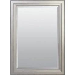 American Pride® 23 X 41" Decorative Framed Beveled Mirror - 2.75" Brushed Nickel