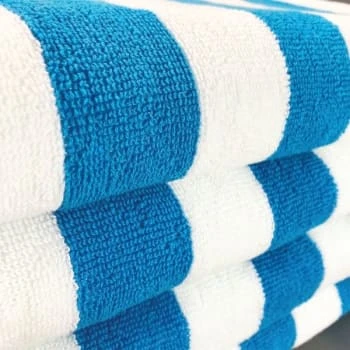California Cabana Stripe Pool Towel, 30x70'' 15 Lbs/dz, White/blue, Case Of 24 3 California Cabana Stripe Pool Towel, 30x70'' 15 Lbs/dz, White/blue, Case Of 24