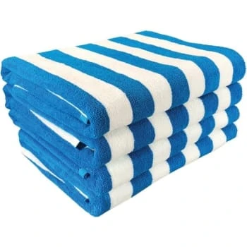 California Cabana Stripe Pool Towel, 30x70'' 15 Lbs/dz, White/blue, Case Of 24 5 California Cabana Stripe Pool Towel, 30x70'' 15 Lbs/dz, White/blue, Case Of 24 - Image 3