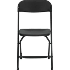 Flash Furniture Hercules Series 800 Lb. Capacity Premium Black Plastic Folding Chair -Household Supplies Store 128257 Front V Lg