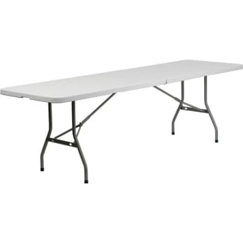Flash Furniture 30''w X 96''l Bi-Fold Granite White Plastic Folding Table 3 Flash Furniture 30''w X 96''l Bi-Fold Granite White Plastic Folding Table