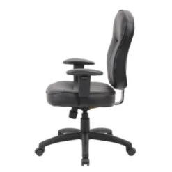 Boss Office Products Leather Task Chair, Black -Household Supplies Store 139477 w DetailedProductView4 Lg