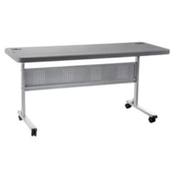 National Public Seating® 24 X 60" Flip-N-Store Training Table In Charcoal Slate