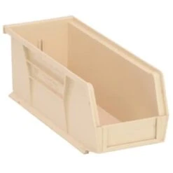Quantum Storage Systems® Ivory 10-7/8 X 4-1/8 X 4 In Stack And Hang Bin Package Of 12