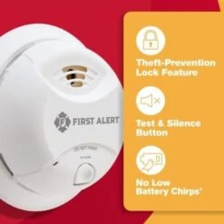 First Alert® Brk® 10 Year Lithium Battery-Operated Smoke Alarm, Package Of 12 -Household Supplies Store 164538 w DetailedProductView2 Lg