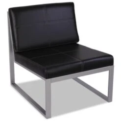 Alera® Ispara Series Armless Cube Chair, 26-3/8 X 31-1/8 X 30, Black/silver