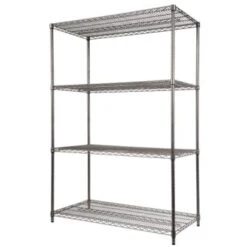 Alera Wire Shelving Starter Kit, Four-Shelf, 48w X 24d X 72h, Black Anthracite 5 Alera Wire Shelving Starter Kit, Four-Shelf, 48w X 24d X 72h, Black Anthracite -Household Supplies Store 164968 WebOnly Lg 1