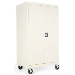 Alera Mobile Storage Cabinet, W/adjustable Shelves 36w X 24d X 66h, Putty