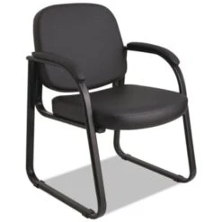 Alera® Genaro Series Sled Base Guest Chair, Black Vinyl