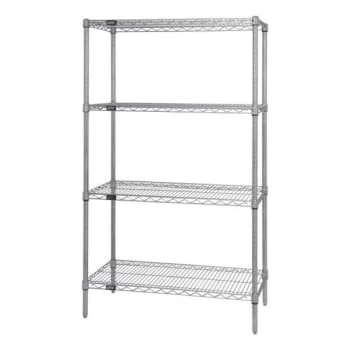 Quantum Storage Systems® 4-Shelf Starter Kit Chrome Wire Shelving 18x54x63 Inch 3 Quantum Storage Systems® 4-Shelf Starter Kit Chrome Wire Shelving 18x54x63 Inch