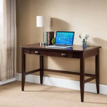 Leick Home Laurent Writing Desk With Drop Front Keyboard Drawer,chocolate Cherry 4 Leick Home Laurent Writing Desk With Drop Front Keyboard Drawer,chocolate Cherry - Image 2