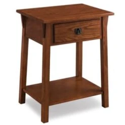 Leick Home Mission One Drawer Nightstand Table With Shelf,russet