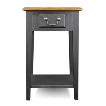 Leick Home One Drawer Square Side Table With Shelf,medium Oak And Slate Black 13 Leick Home One Drawer Square Side Table With Shelf,medium Oak And Slate Black - Image 11