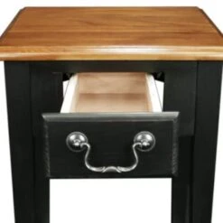 Leick Home One Drawer Square Side Table With Shelf,medium Oak And Slate Black 15 Leick Home One Drawer Square Side Table With Shelf,medium Oak And Slate Black -Household Supplies Store 183576 w DetailedProductView6 Lg