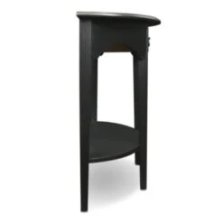 Leick Home One Drawer Demilune Console Table With Shelf,slate Black -Household Supplies Store 183595 w DetailedProductView20 Lg