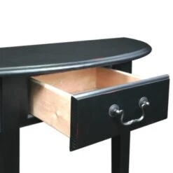 Leick Home One Drawer Demilune Console Table With Shelf,slate Black -Household Supplies Store 183595 w DetailedProductView5 Lg