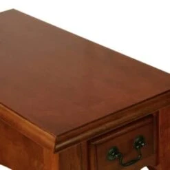 Leick Home One Drawer French Cabriole Leg Side Table With Shelf,brown Cherry -Household Supplies Store 183611 w DetailedProductView20 Lg