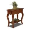 Leick Home One Drawer French Cabriole Leg Side Table With Shelf,brown Cherry