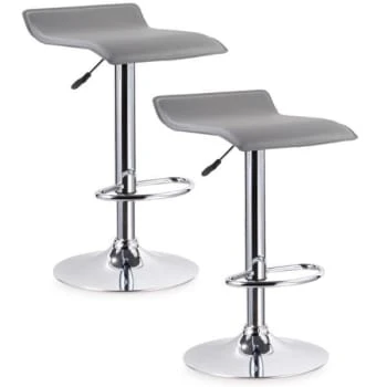 Leick Home Gray Adjustable Height Swivel Stool, Package Of 2 3 Leick Home Gray Adjustable Height Swivel Stool, Package Of 2
