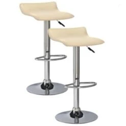 Leick Home Cream Adjustable Swivel Stool Package Of 2
