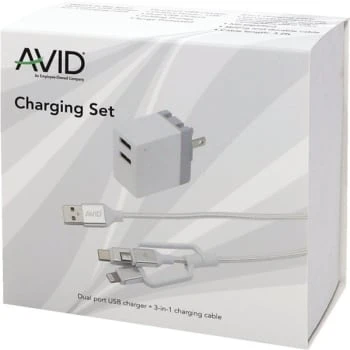 Avid 3-In-1 Charging Block And Cable Set, Case Of 20 5 Avid 3-In-1 Charging Block And Cable Set, Case Of 20 - Image 3