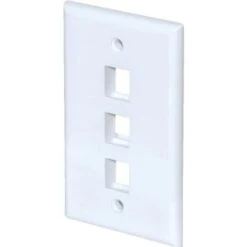 Adamax Quickport 3-Port Wall Plate, White, Package Of 5