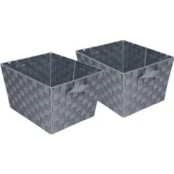 Honey-Can-Do Medium Woven Basket Package Of 2 Grey